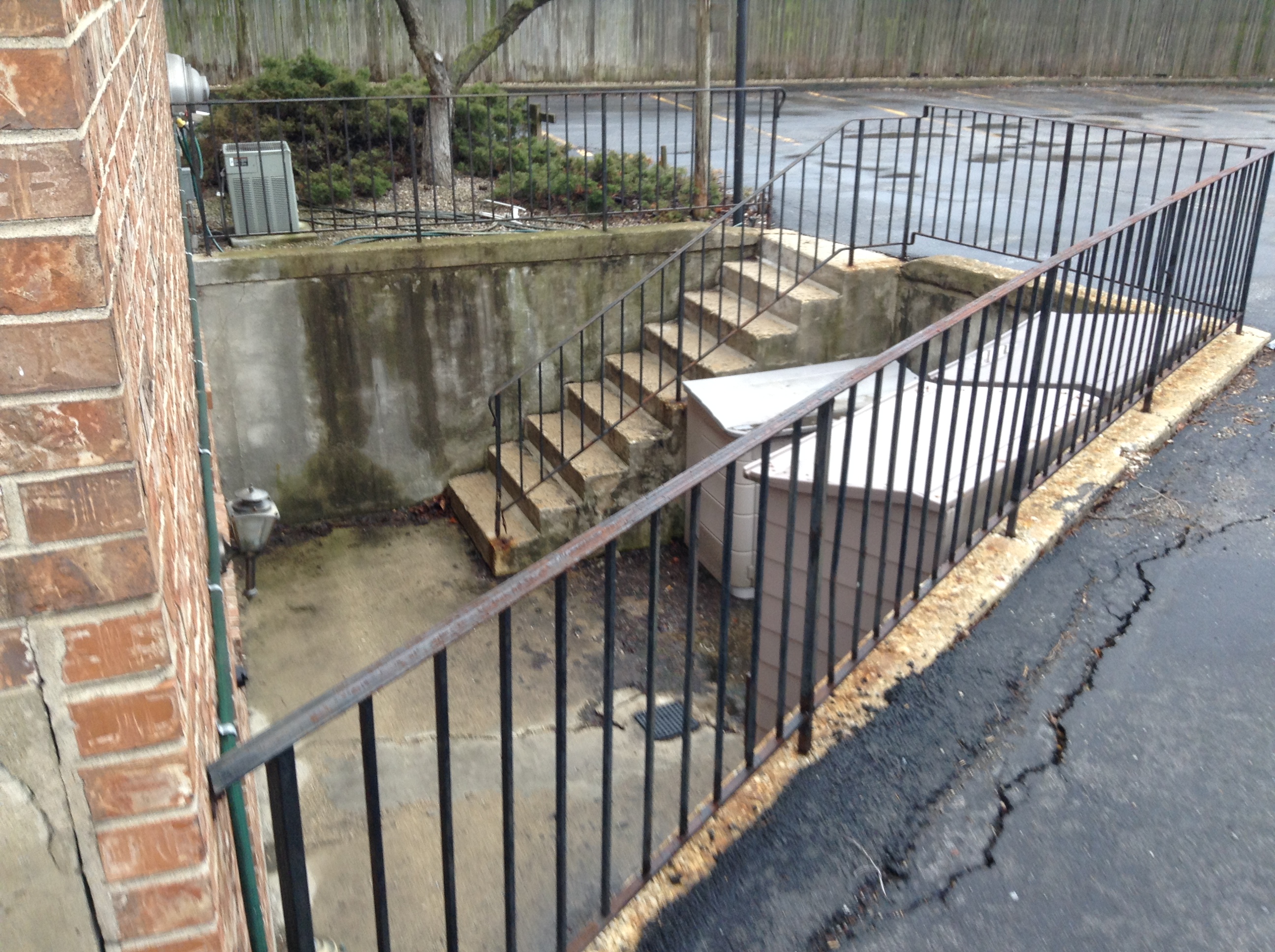 Stairs next to a Wing Wall