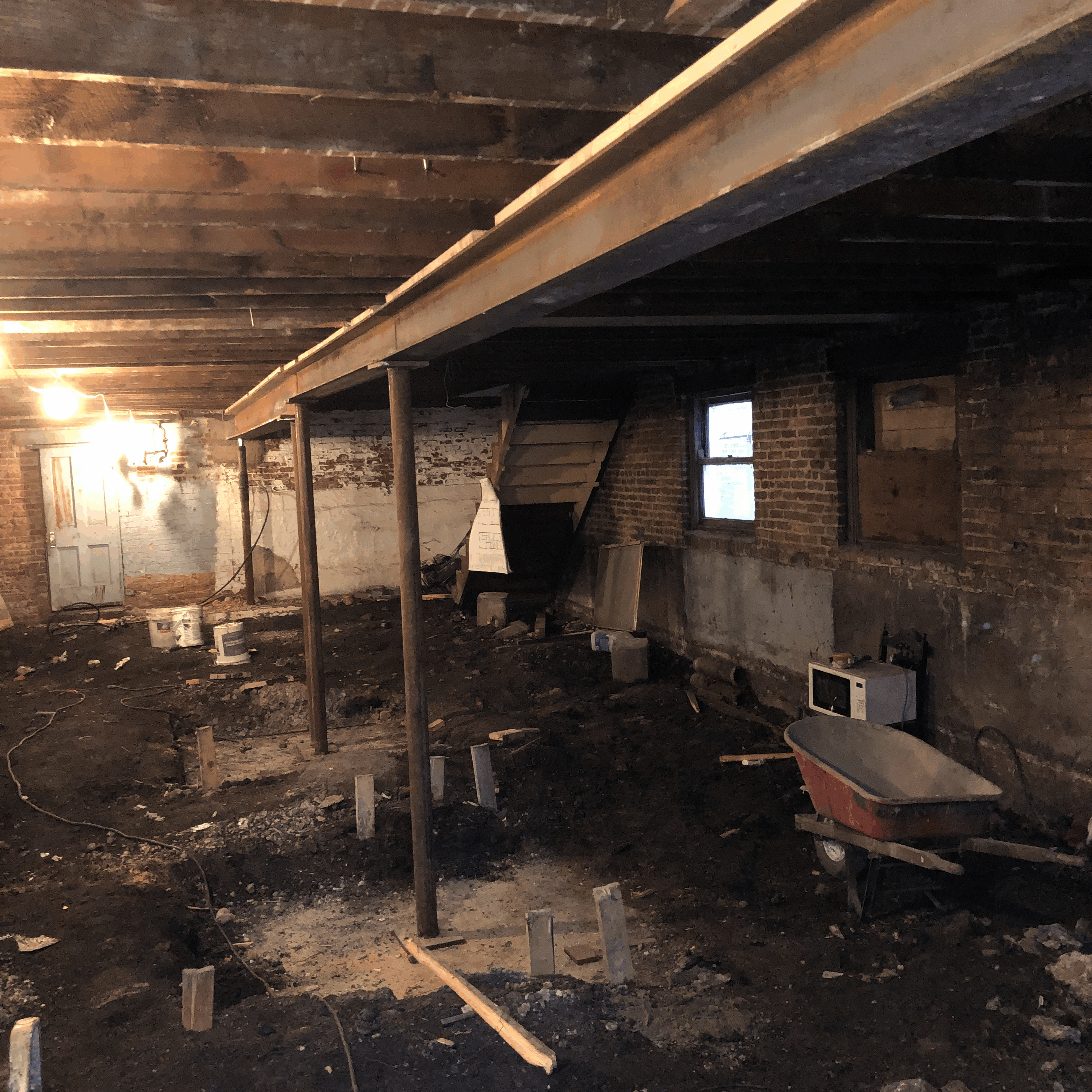 New Steel I-Beam with New Concrete Piers